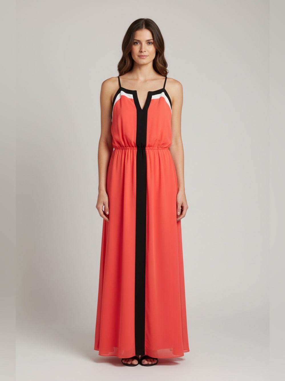 Quinn Sleeveless Maxi Dress // Red & Black // Small